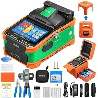 Six Motor Fiber Optic Fusion Splicer A-70F FTTH Fiber Optic Welding | Fast Splicing 8S Heating 18S Core Alignment Fusion Splicer 5-inch Touch Screen Automatic SM&MM Cable Splicing Machine