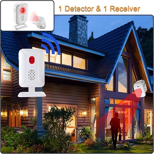 Miniatura 2 de Detector de sensor de movimiento PIR inalámbrico, timbre de bienvenida, timbre de seguridad, timbre para buzón de negocios, alerta de entrada de