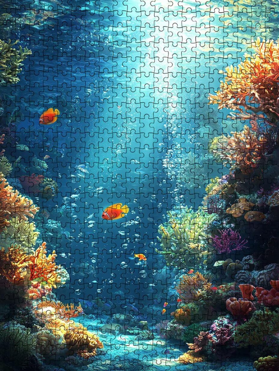 Puzzle 5000 elementów, podwodne rośliny puzzle dla dorosłych 5000, niemożliwe klasyczne układanki, drewniane układanki, gra rodzinna, do gry edukacyjnej wyzwanie zabawki, dekoracja ścienna prezent