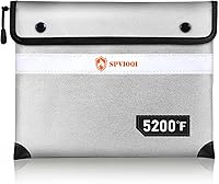 Vista 12 de Bolsa de documentos ignífuga mejorada de 5200 °F con aislamiento térmico, bolsa resistente al agua y fuego con cremallera, 8 capas