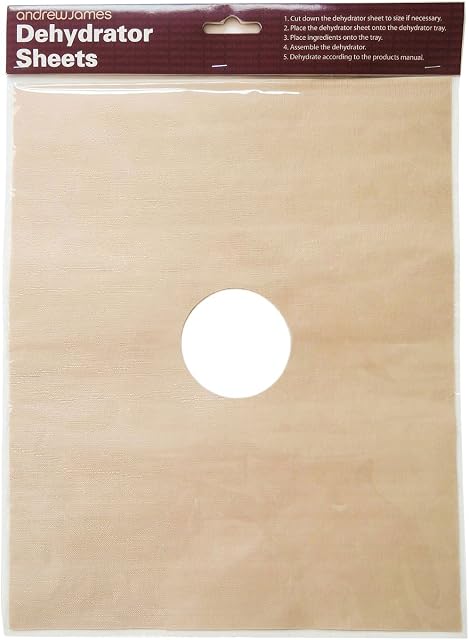 Andrew James Flexible Food Dehydrator Sheets Reusable | Pack of 6 | Suitable for most Dehydrators | 37cm x 25cm