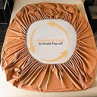 Vista 4 de Juego de sábanas bajeras impermeables – 3 piezas, cómodo protector de colchón transpirable sin ruido, bolsillo profundo, funda hipoalergénica