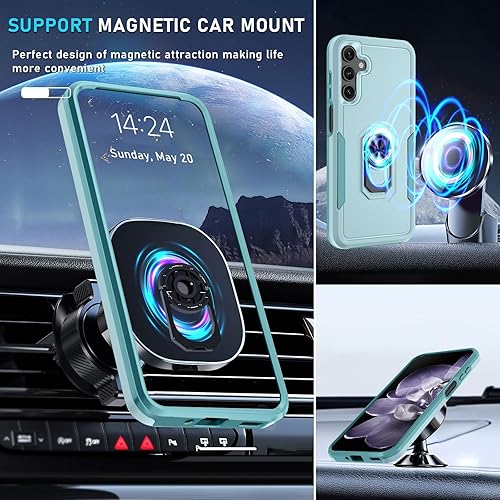 Miniatura 33 de Janmitta Funda compatible con Samsung Galaxy A14 5G con protector de pantalla + protector de lente de cámara, funda resistente de cuerpo completo