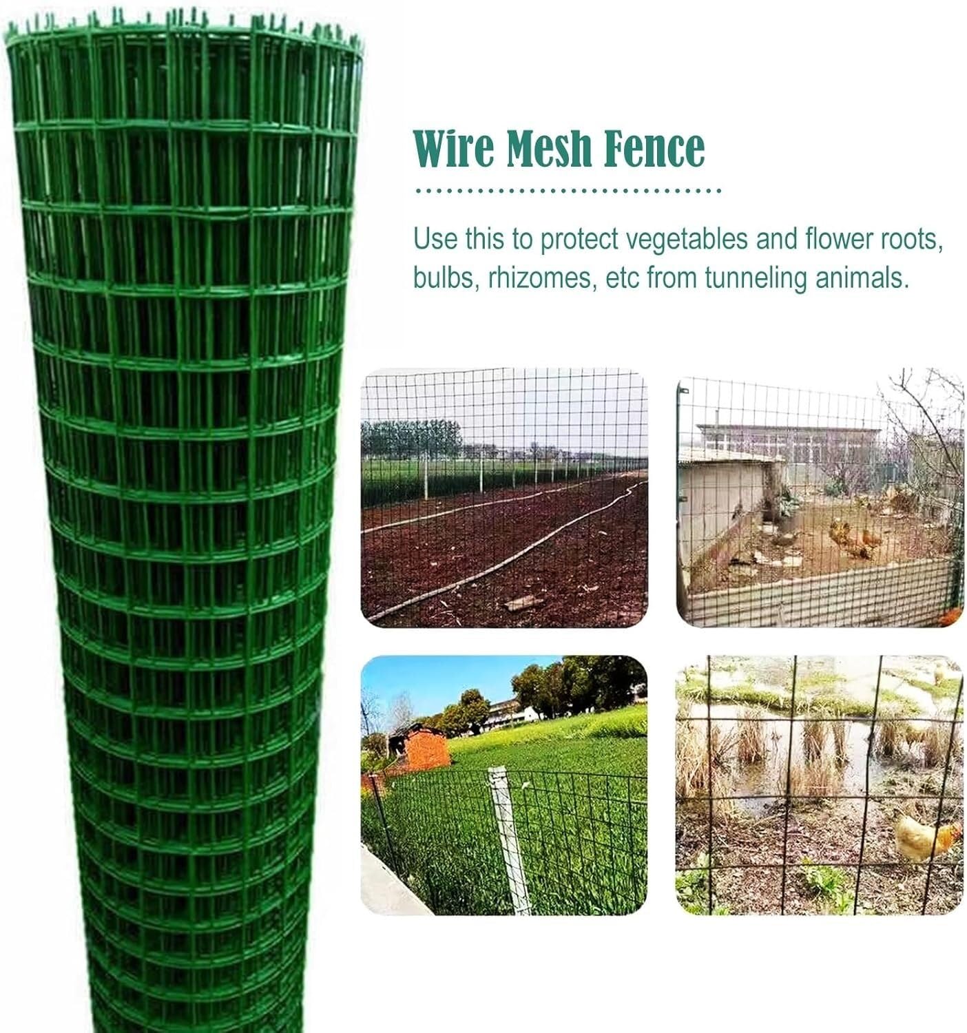 Rollos de red gruesa de 1,8 mm para vallas, gallineros para jardín y para animales domésticos, jaulas para conejos/jardines/pequeños recintos para roedores (1,5 x 5 m)