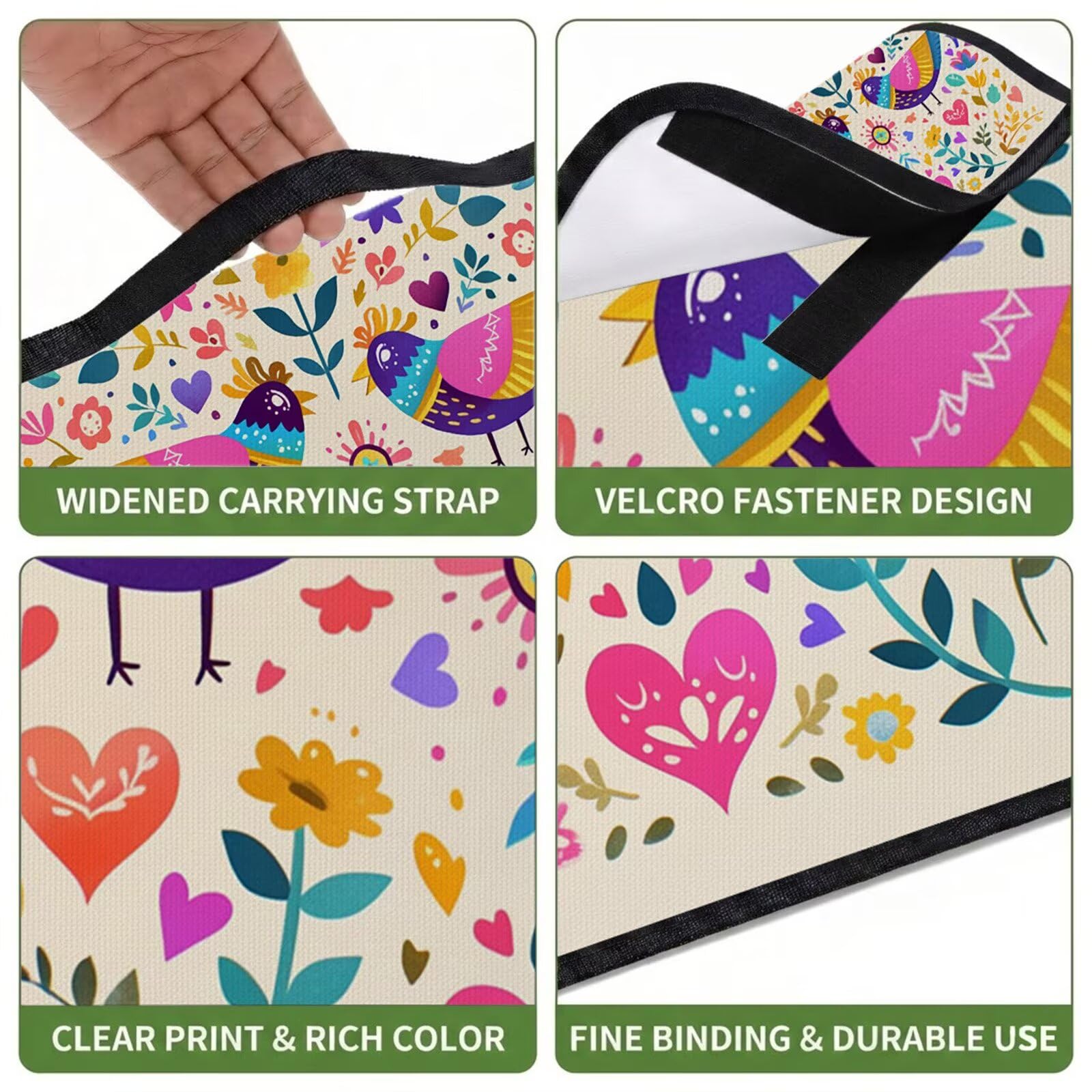 Couverture Pique Nique Grande 200x300cm,Outdoor Couverture Imperméable,Pliable Tapis de Plage Dos en PVC,Picnic Blanket pour Camping Accessoires,Jardin,Parc,Famille - Oiseau,imprimé UZ-350