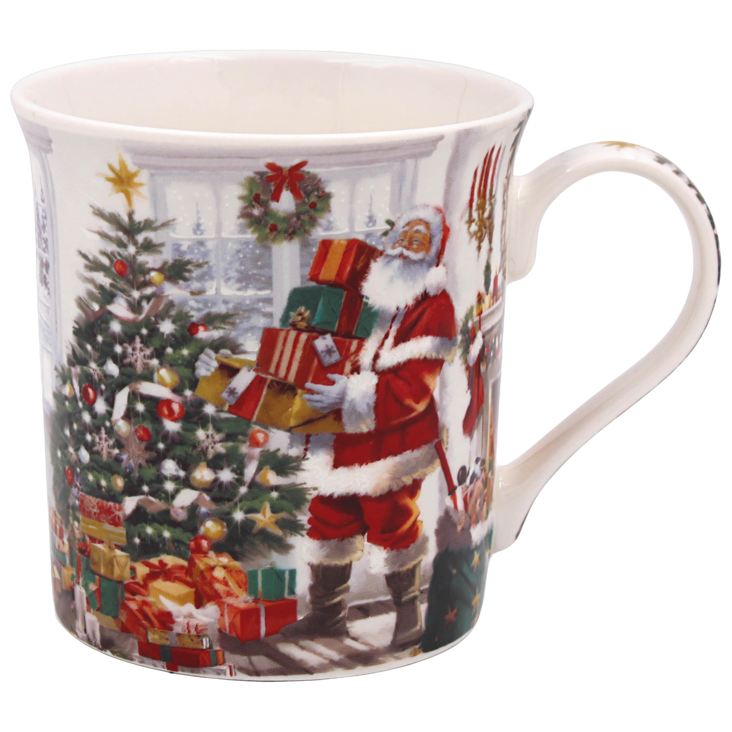 The Leonardo Collection Women's Red Or Green Santa Mug For Hot Drinks | Reusable Fine China Coffee Cups For Kitchen & Home | Durable Printed Tea Mugs For Every Occasion | Long-Lasting Cup For All Types Of Beverages