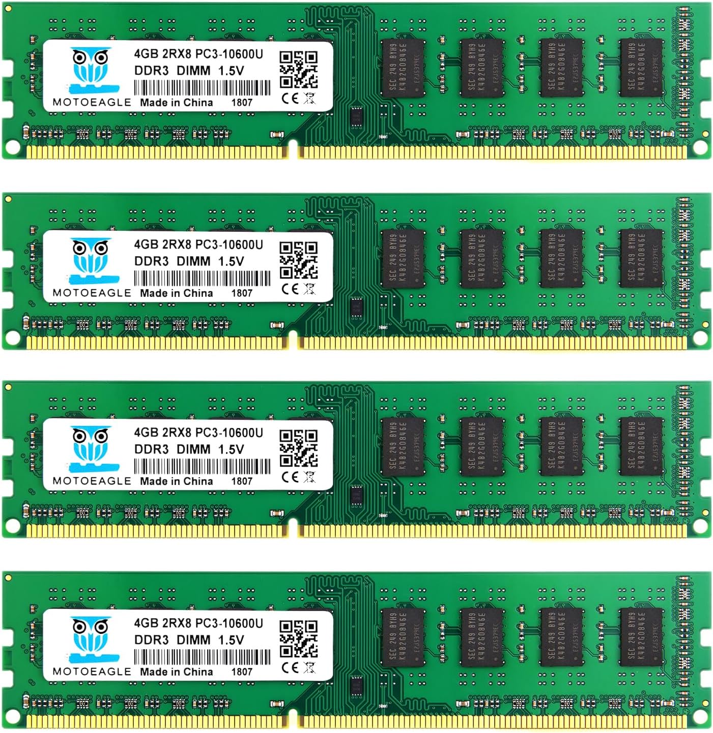 16GB (4x4GB) PC3-10600U