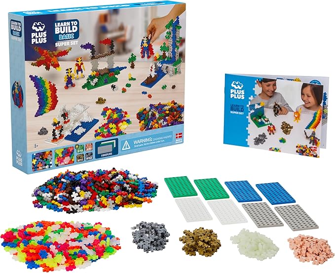 Amazon.com: PLUS PLUS - Learn to Build Super Set - Basic Mix, 1,200 ...