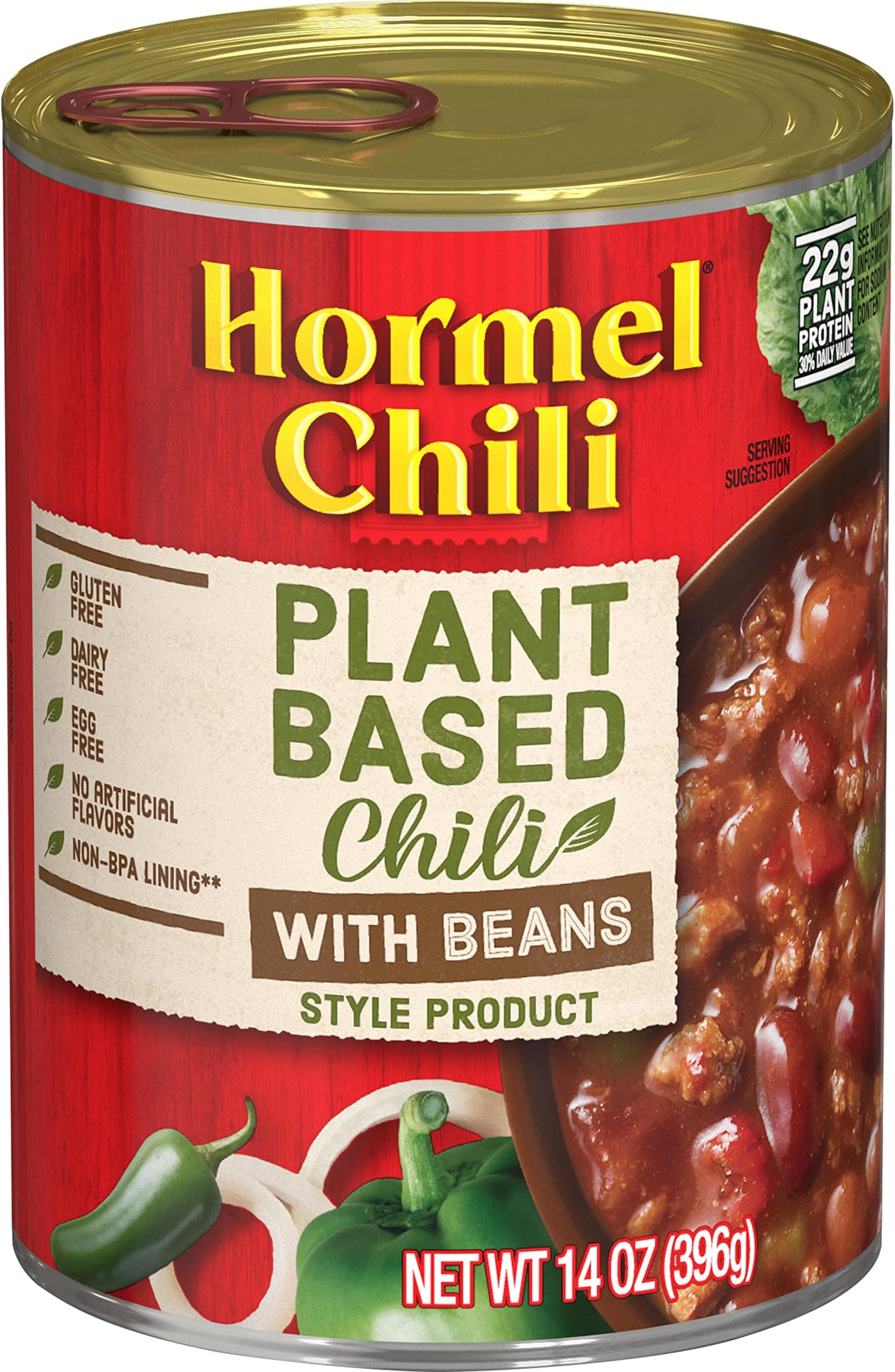 Plant-Based Chili With Beans (Pack of 12), 14 oz, 22g Protein per Serving, Gluten-Free, Egg-Free, Dairy-Free, No Artificial Flavors Added- Great for Bowls, Dips, Hot Dogs and Appetitizers