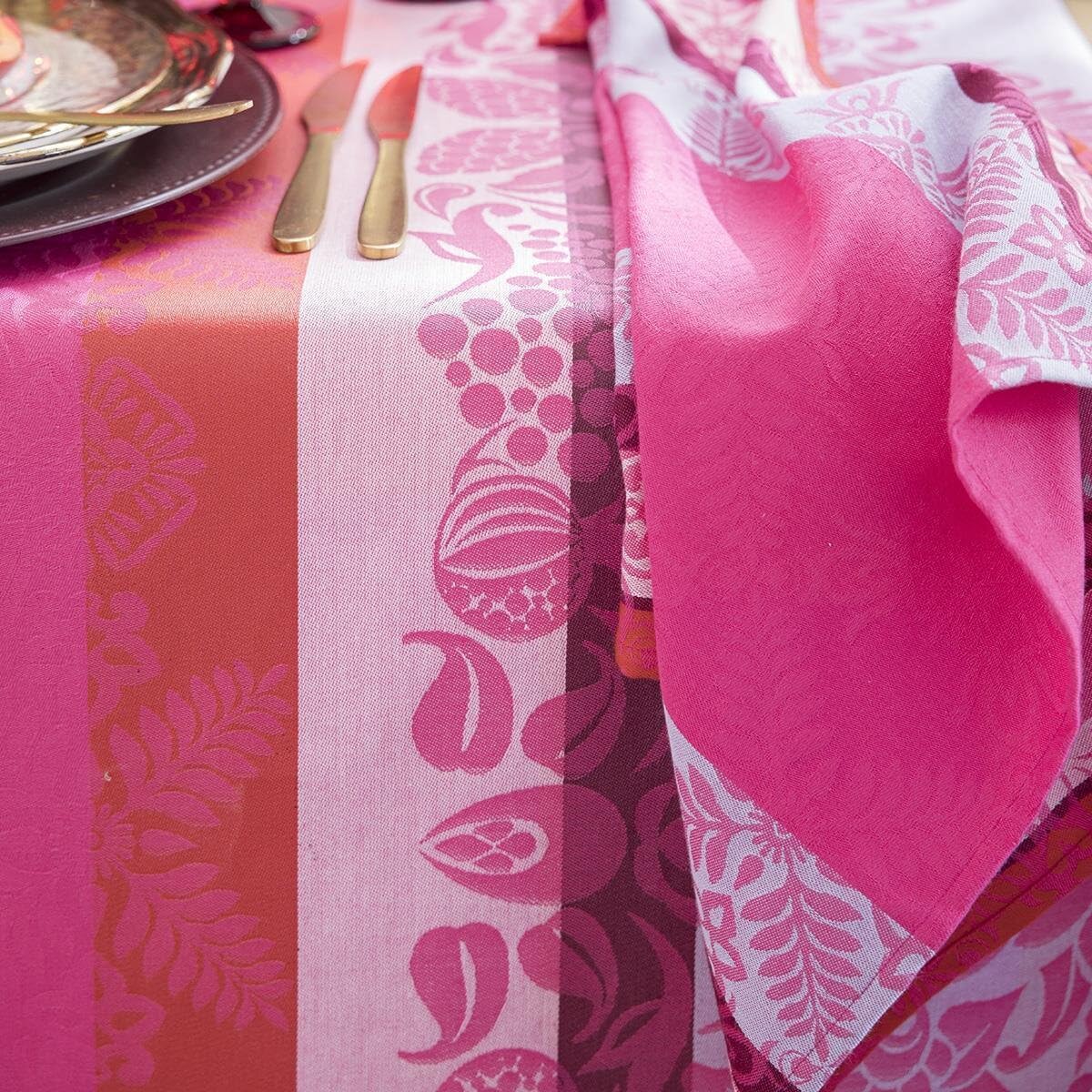 Le Jacquard Français Servietten (4X Set) Mumbai Fuchsia 50x50 cm Baumwolle