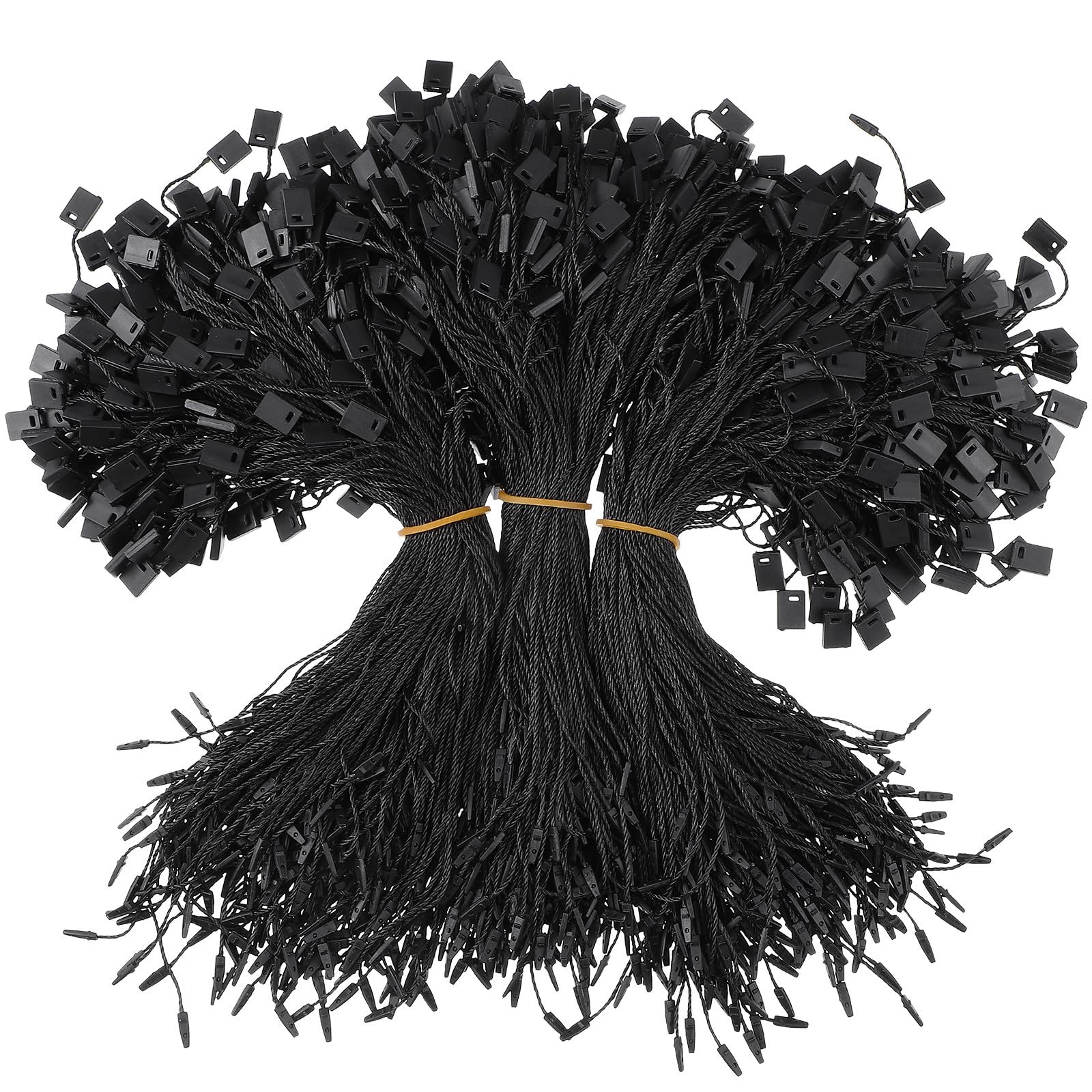 SHINEOFI 950Pcs Black Nylon Tag Strings 7.09In Snap Lock Pin Loop Fasteners for Clothing Label Tags Luggage and Shoe Accessories Easy to Attach Durable Tag Rope Ties