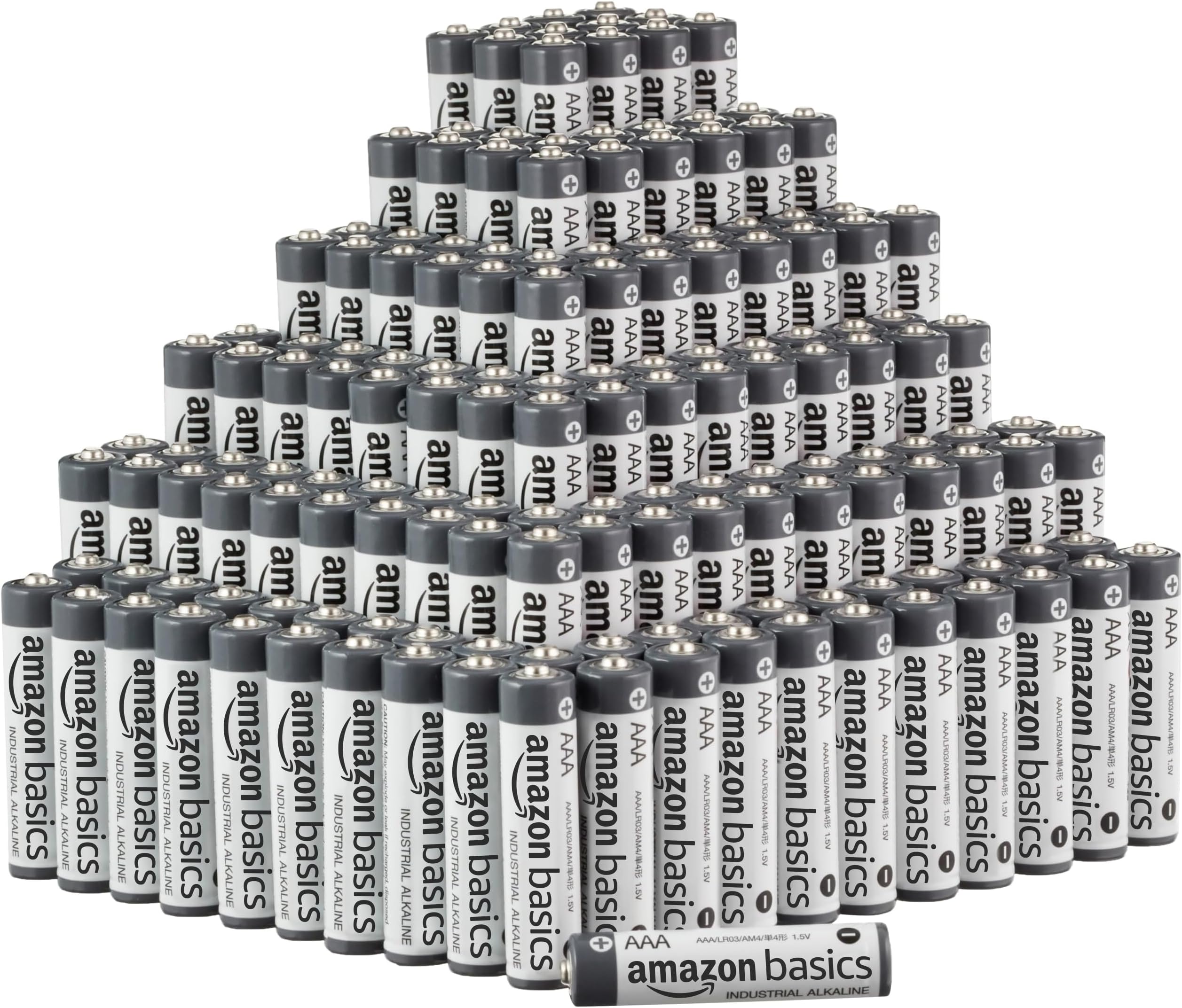Amazon Basics 300Pack AAA Alkaline Industrial Batteries, 1.5 Volt, 5