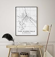 Vista 8 de Mapa de Thief Rivers Falls, Minnesota, Light 2 (8x10)