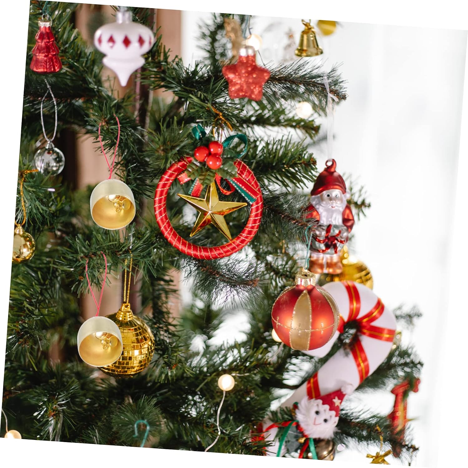 Levemolo 10pcs Decorative Christmas Bells for Crafts Festive Bell Shape Pendants Versatile Xmas Ornaments to Party and Create Memorable Moments