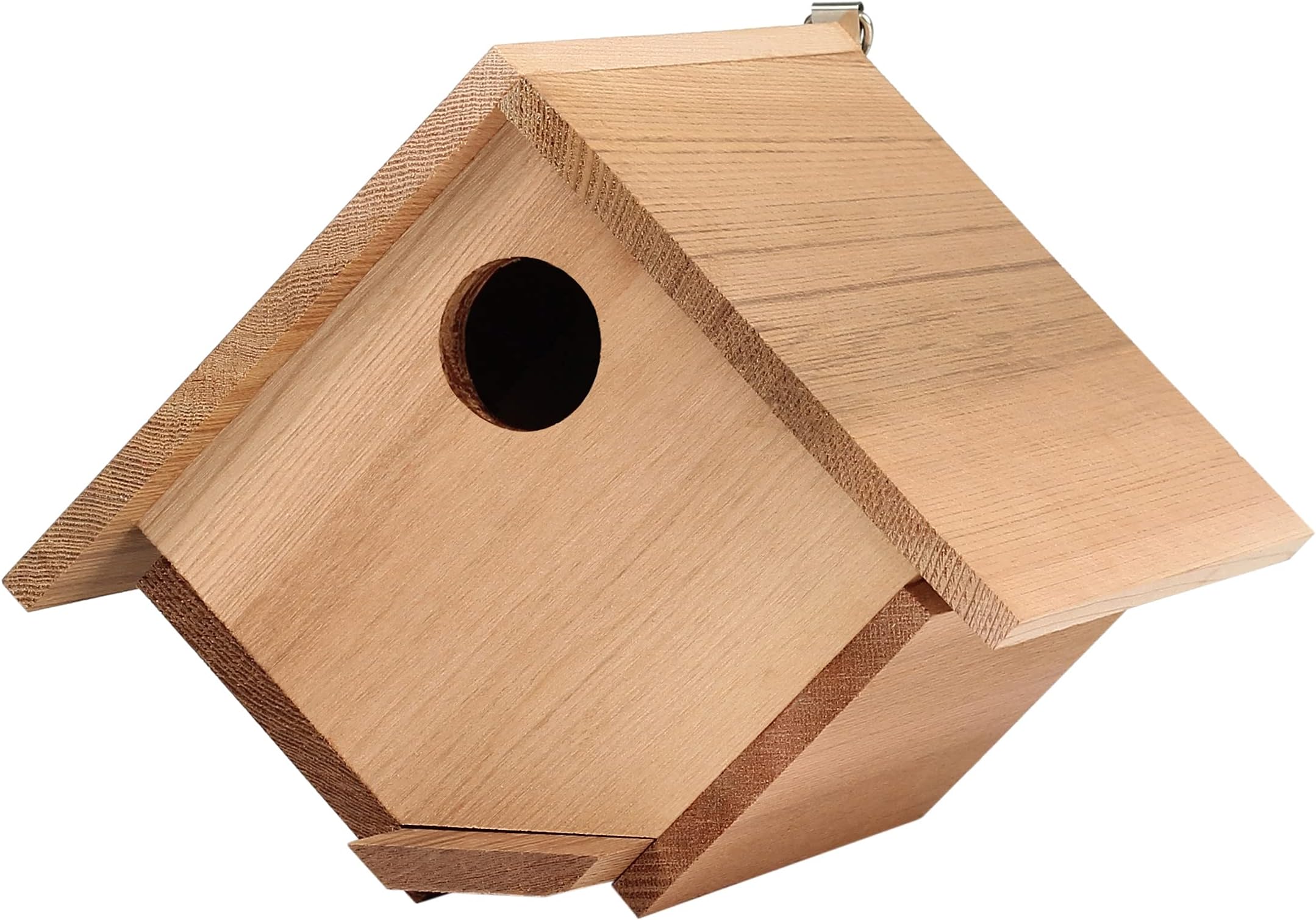 Wren Bird House for Wrens and Chickadees. Metal Roof Alaskan Red Cedar National Trusted Classical Design Traditional Wren House. Longtime Lasting Birdhouses. (Cedar Wrenhouse)