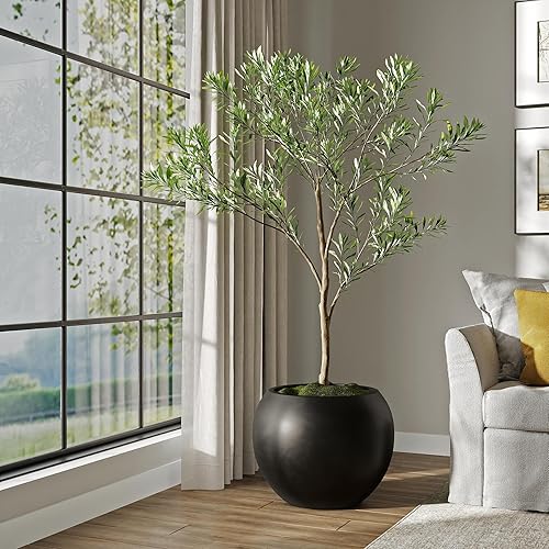 Miniatura 3 de DTY Signature Mount Sherman - Maceta de fibra de 1 pieza para interiores y exteriores, color rosa terracota, 17 pulgadas de alto x 21 pulgadas de