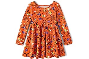 Adorable Witchy Wear: The Toddler Halloween Long Sleeve Dress