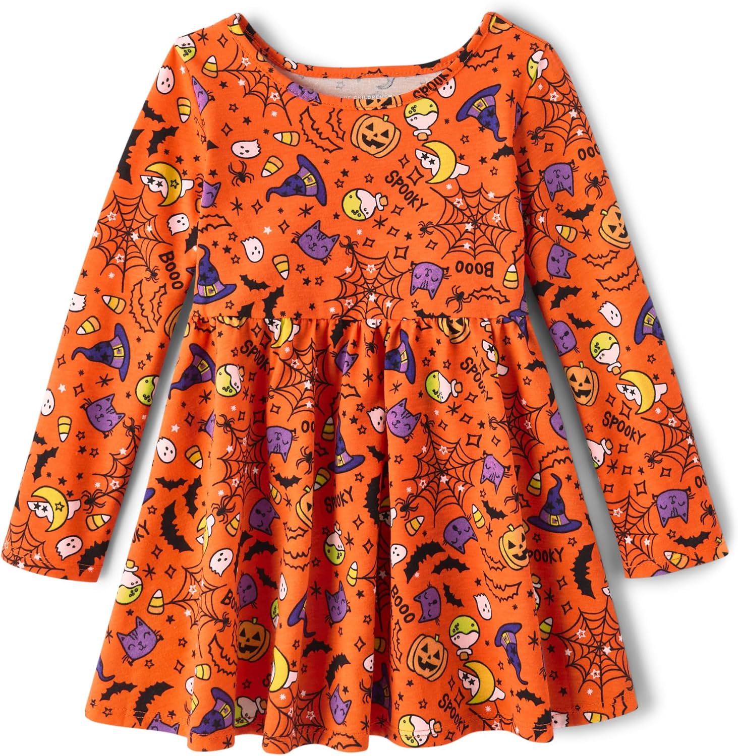 The Children’s Place Girls’ One Size and Toddler Long Sleeve Print Everyday Dress
