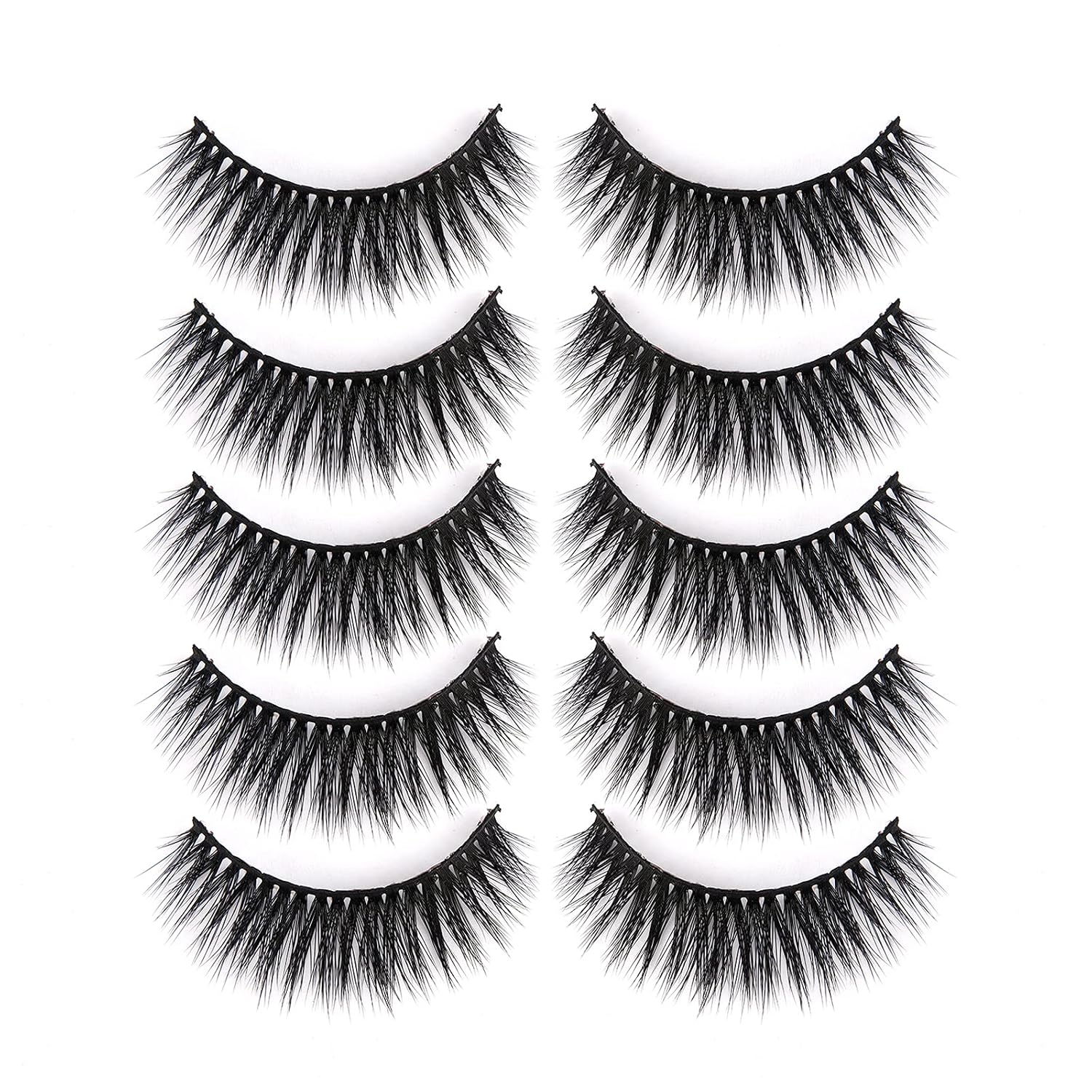 LASHVIEW False Eyelashes, Fake Eyelashes,Comfortable and Soft,3D Natural Layered Effect,Handmade Lashes Wispies,Environmental Silk Lashes,lashes pack,Natural Look False Eyelashes for Makeup