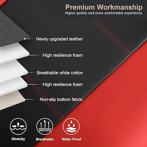 Miniatura 6 de GIANT PANDA Fundas de asiento delantero de automóvil, ajuste personalizado para Dodge Ram 1500, 2500, 3500, protectores de asiento de camiones (rojo)