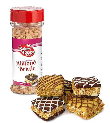 Miniatura 5 de Baker's Choice Almond Brittle Crunch - Cobertura de helado de postre de nuez - Para helado, helados, cupcakes o batidos - Sin lácteos, Kosher - 4