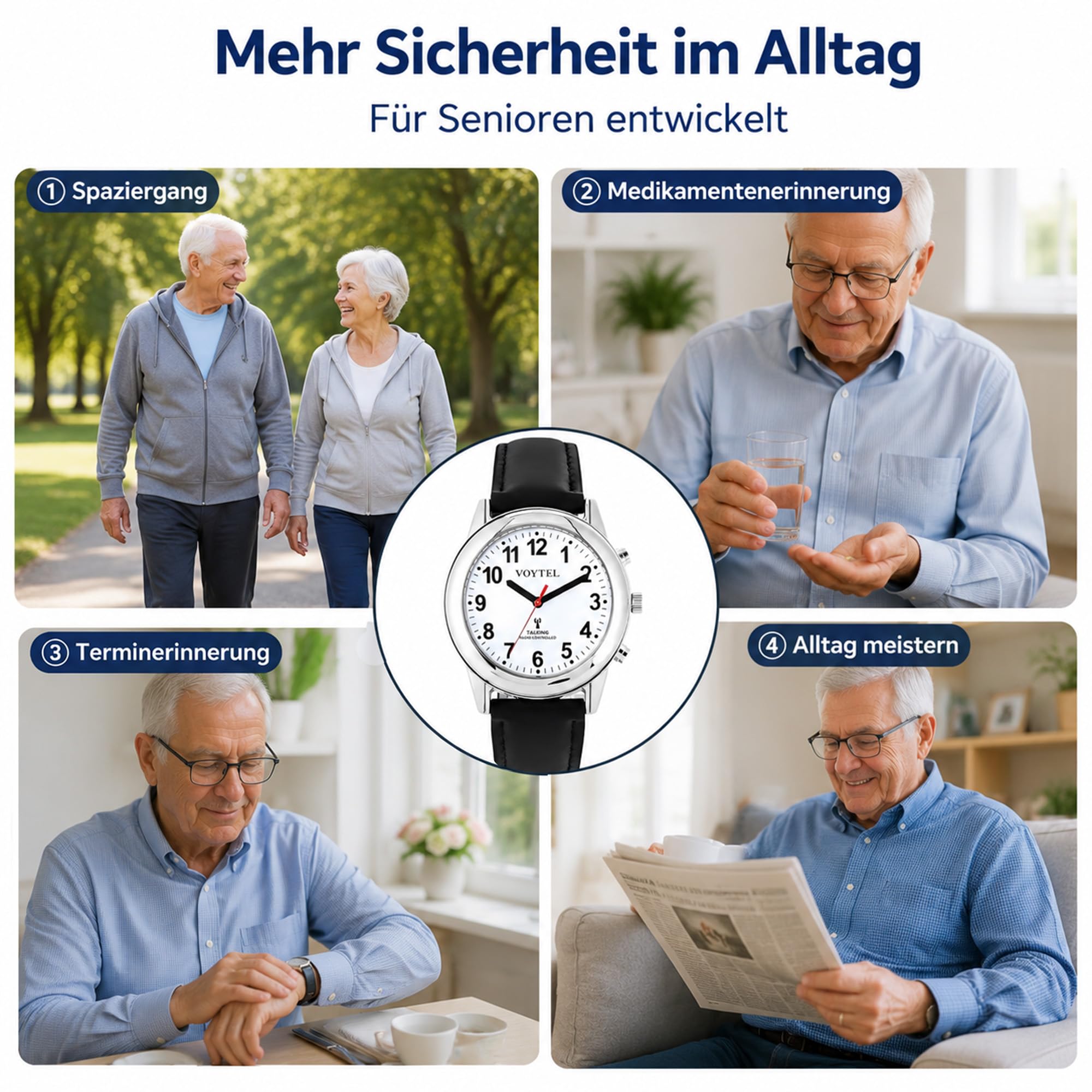 Deutsch Sprechende Armbanduhr I Datum- und Zeitansage I Für Blinde, Senioren und Demenzkranke(2022)