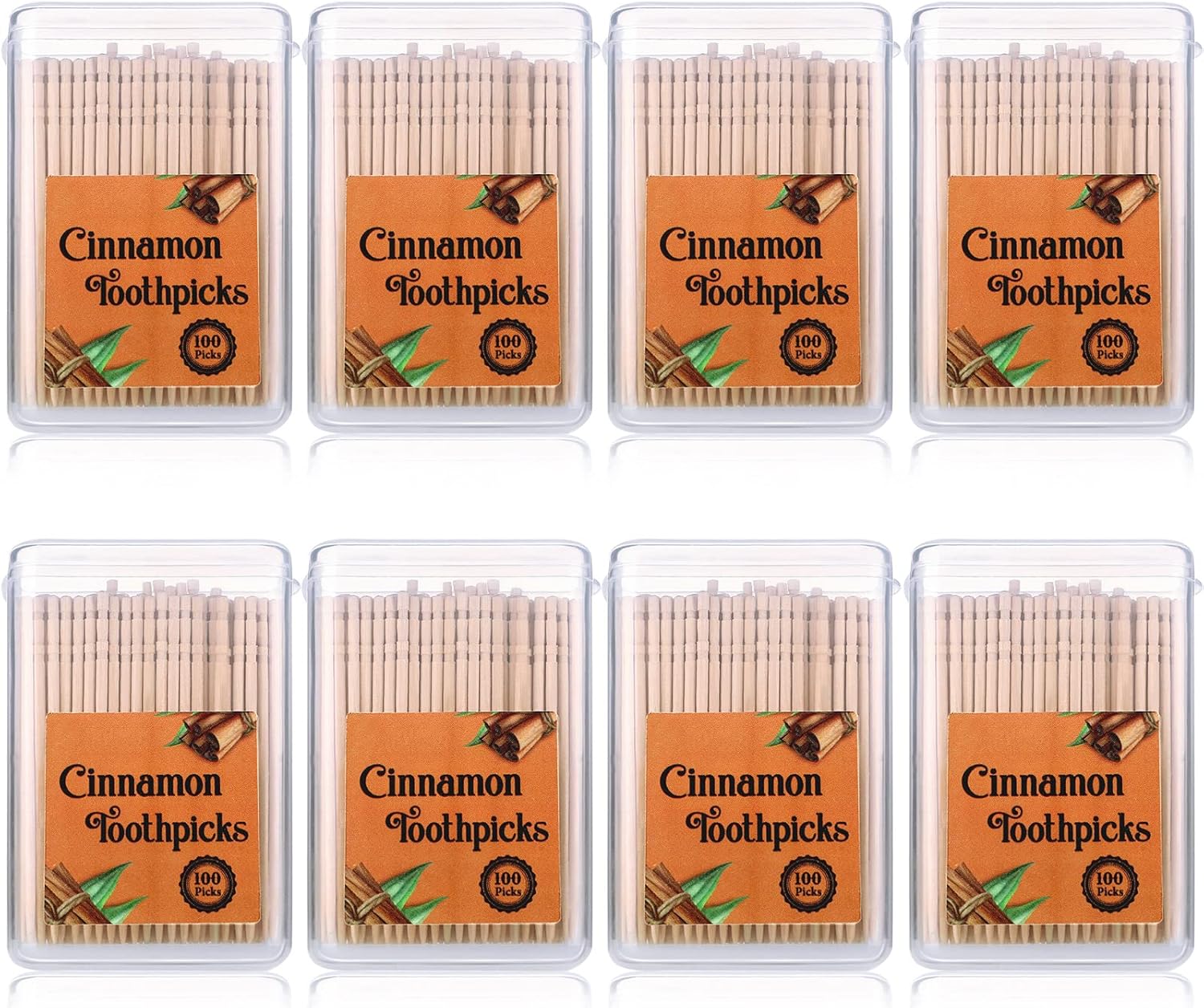 Gerrii 800 Pcs Cinnamon Toothpicks 8 Boxes Wooden Cinnamon Toothpicks for Adults