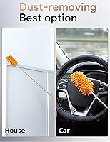 Vista 16 de Microfiber Duster for Cleaning, Tukuos Hand Washable Dusters with 2pcs Replace Microfiber Head, Extendable Pole, Detachable Cleaning Brush Tool for