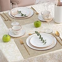 Vista 165 de Faux Leather Placemats and Coasters Set of 2, Round Leather for Dinner Table Mats Heat Resistant Non-Slip Washable Insulation Coffee Mats Kitchen