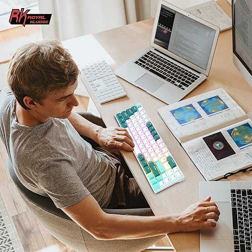 Miniatura 2 de RK ROYAL KLUDGE 70% Mechanical Keyboard - RK71 Wireless Gaming Keyboard with Hot-Swappable Red Switches, Double-Shot Creamy Keycaps, RGB Backlit,
