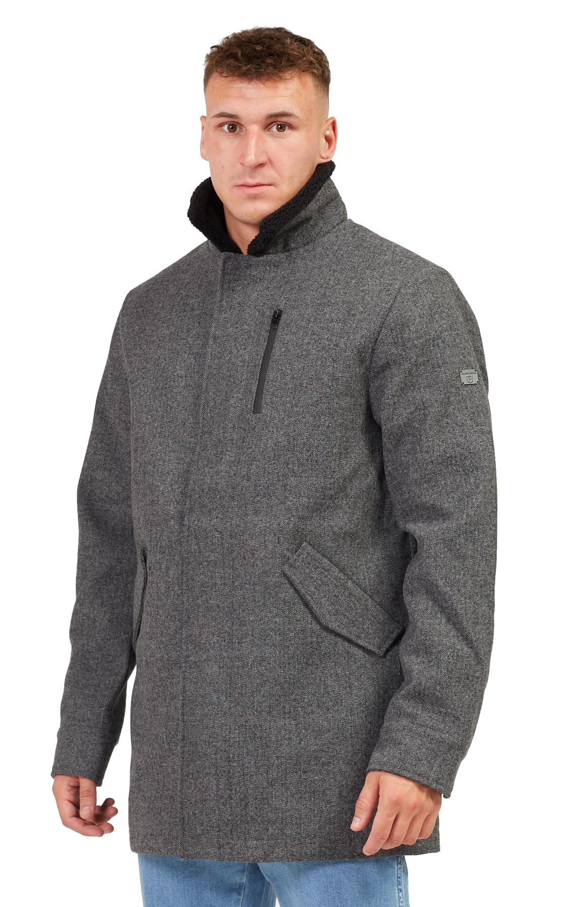 Indicode Herren Mantel Wollmantel Woll Winter Mantel Parka Winterparka Edel Business