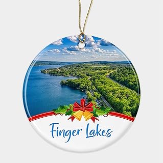 Finger Lakes Christmas Ceramic Ornament, Finger Lakes in New York, Us Ornament Christmas, Travel Souvenirs Gift Friends, Family, Lake Travel in USA Ornament Decor Printed on Both Sides