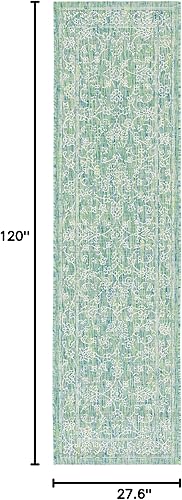 Vista 106 de SAFAVIEH Courtyard Collection - Alfombra decorativa, 2 pies 3 pulgadas x 5 pies, turquesa, no desprende pelusa y de fácil cuidado, para interiores