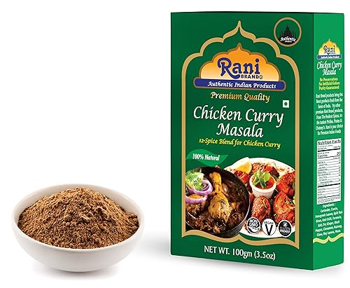 Miniatura 4 de Rani Masala de pollo al curry (mezcla india de 13 especias para pollo) 3.5 onzas (3.53 oz)  Todo natural  Vegano  Sin colores  Apto para gluten  Sin