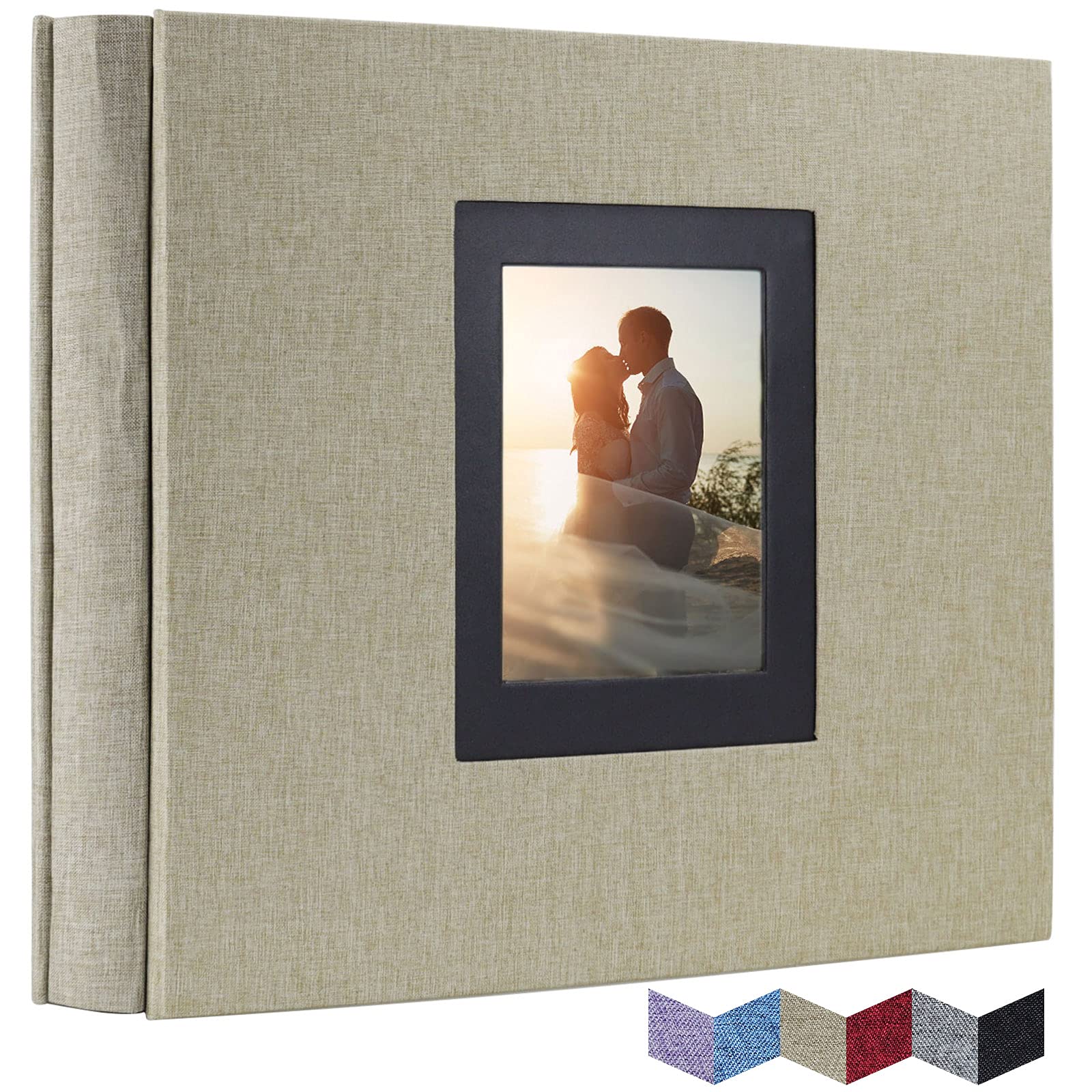 Vienrose 6x4 Photo Album for Photos, Linen Cover with Black Pages, Large Capacity Picture Album for 600 Photos, Wedding Photos, Family Memories Anniversary Keepsakes Photo Book Beige, 600 Pockets