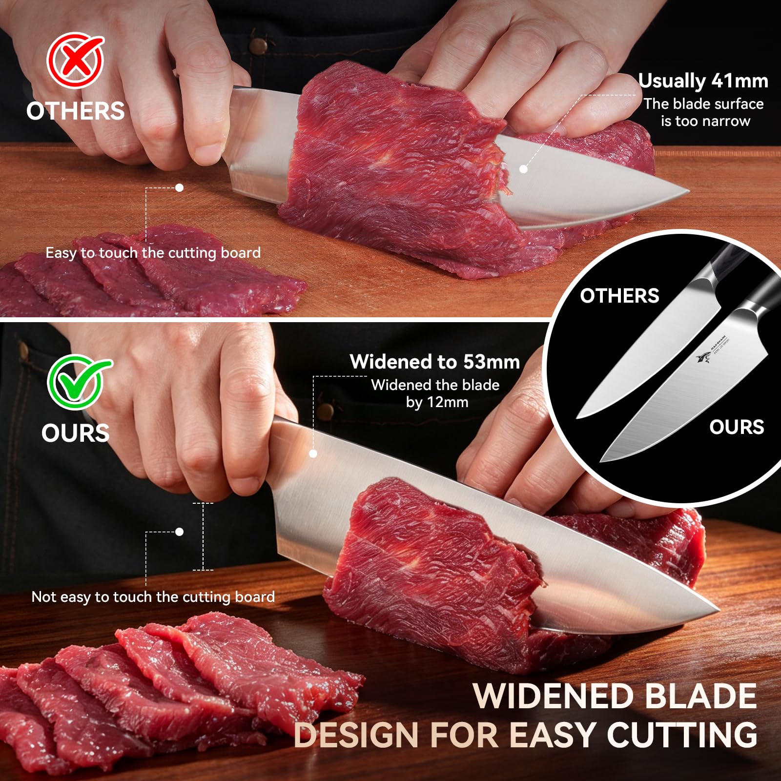 MAD SHARK 8-Inch Chef Knife, Full Tang German High-Carbon Stainless Steel — Amazon image 5