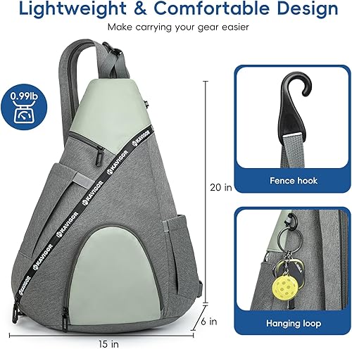 Miniatura 6 de Bolsa de pickleball, 7 bolsillos y cremalleras mejoradas, bolsa ligera con correa desmontable y bolsillo resistente al agua