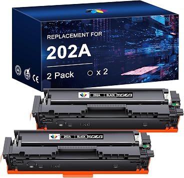 202A Black Toner Cartridge Replacement for HP 202A CF500A Compatible for Color Pro MFP M281fdw M281cdw M254dw M254nw M281fdn Printer Ink2 Black