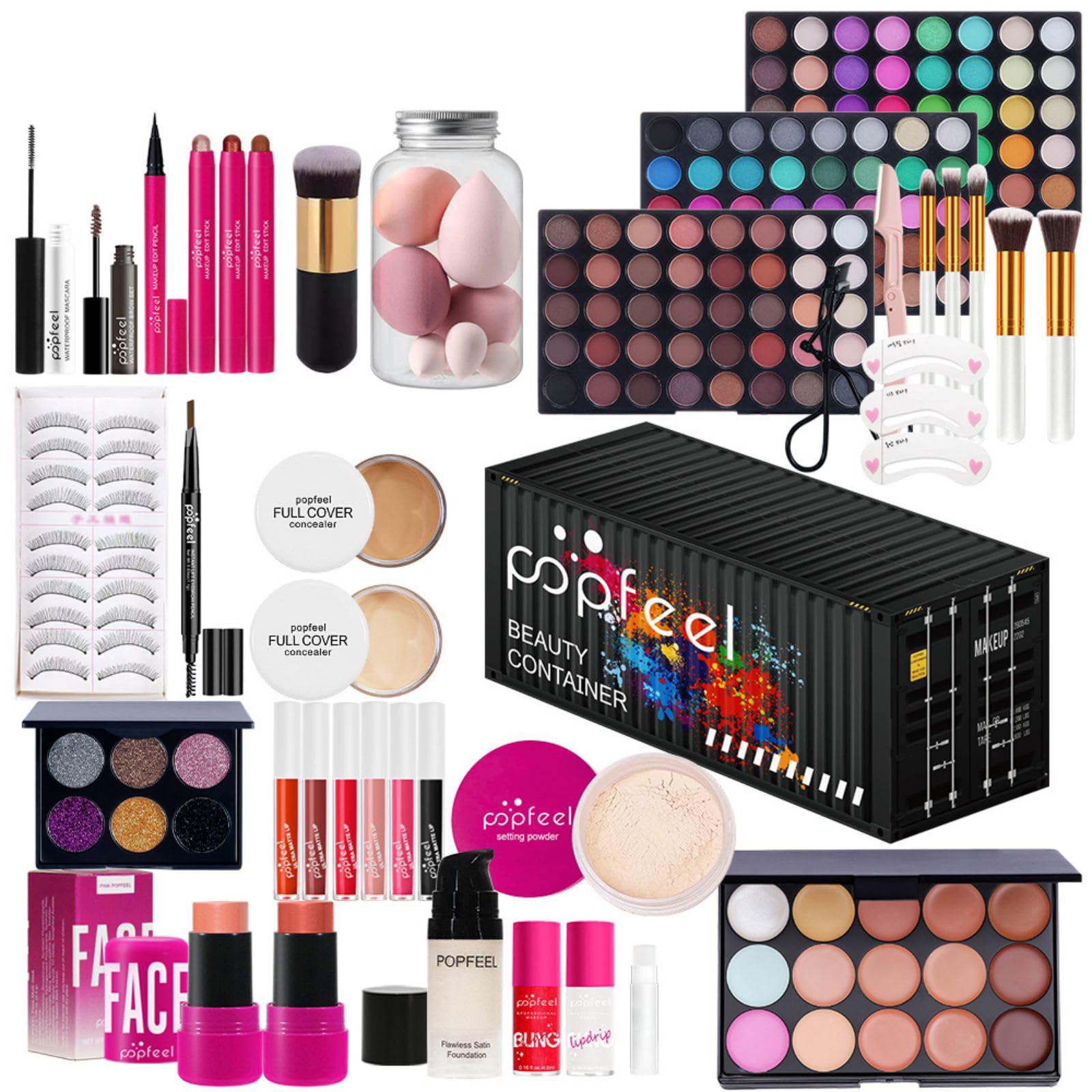 FantasyDay Juego de Maquillaje Xmas All in One Makeup Gift Set Adventskalender 2025 Belleza Cosmético Incluye Corrector Camuflaje, Brillo de Labios, Brochas, Mascara, Blush, Sombra de Ojos, Delineador