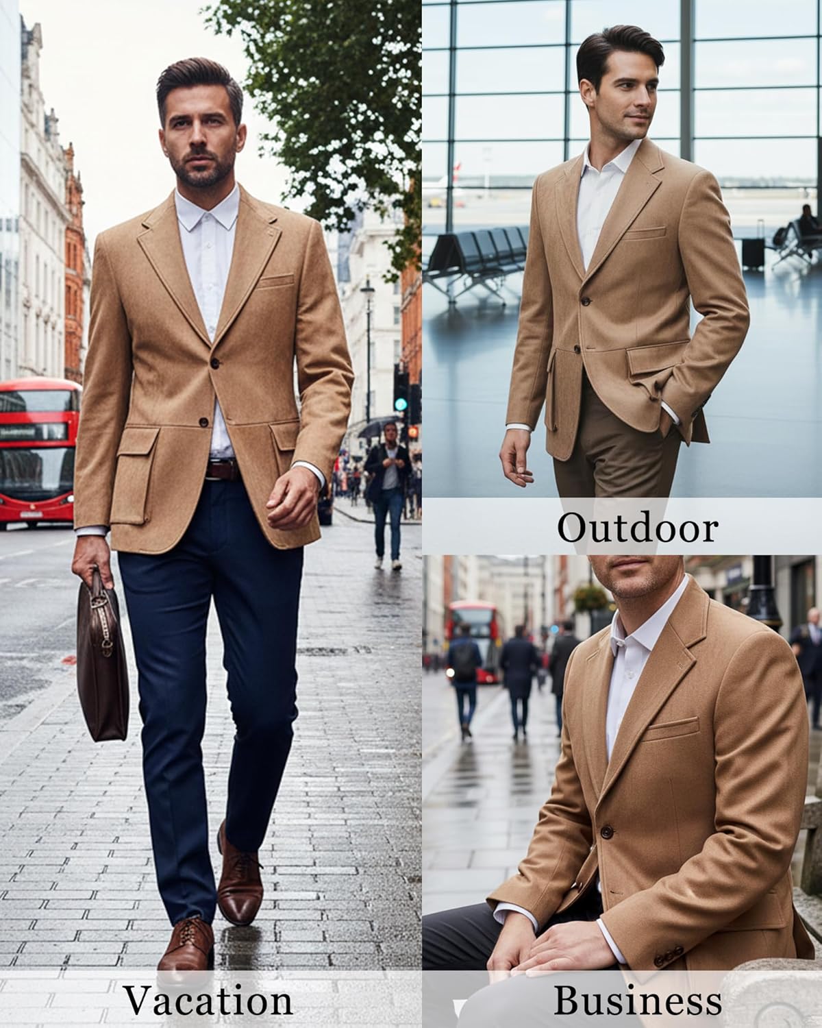 Mens Suede Blazer Retro Sport Coat Two Buttons Western Casual Leather Jacket for Men Outdoor Business