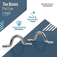 Vista 4 de KNOX Pad Eye Loops for Bimini Tops, 316 Stainless Steel, Tie Down Loop, Boat Deck Saddle, Bimini Hardware Fitting, Tie Down Anchor Point, Footman's