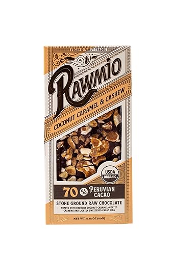 Miniatura 8 de Rawmio Caramelo de coco y corteza de anacardo triturada, 2.12 onzas, cruda, orgánica, vegana, kosher, paquete de 12