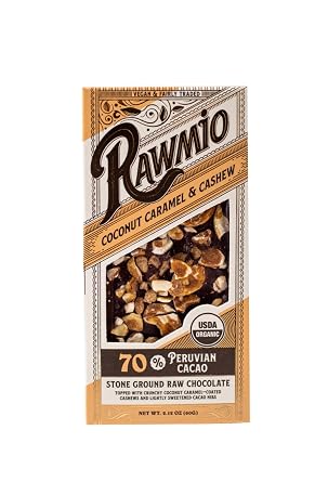 Rawmio Coconut Caramel & Crushed Cashew Bark - 2.12 oz. - Raw, Organic, Vegan, Kosher