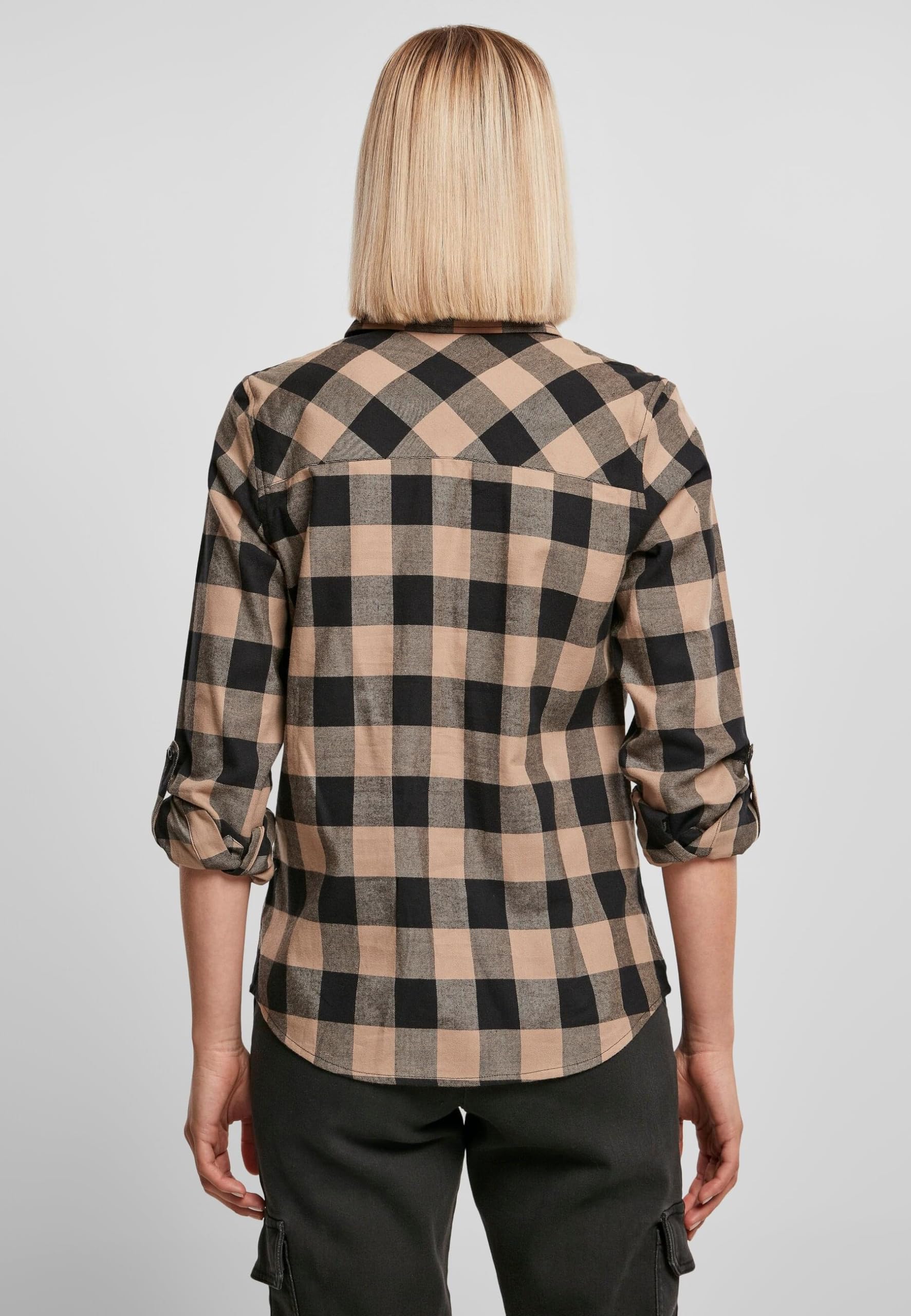 Urban Classics Damska koszula flanelowa w kratk?, Czarny/Softtaupe, XL