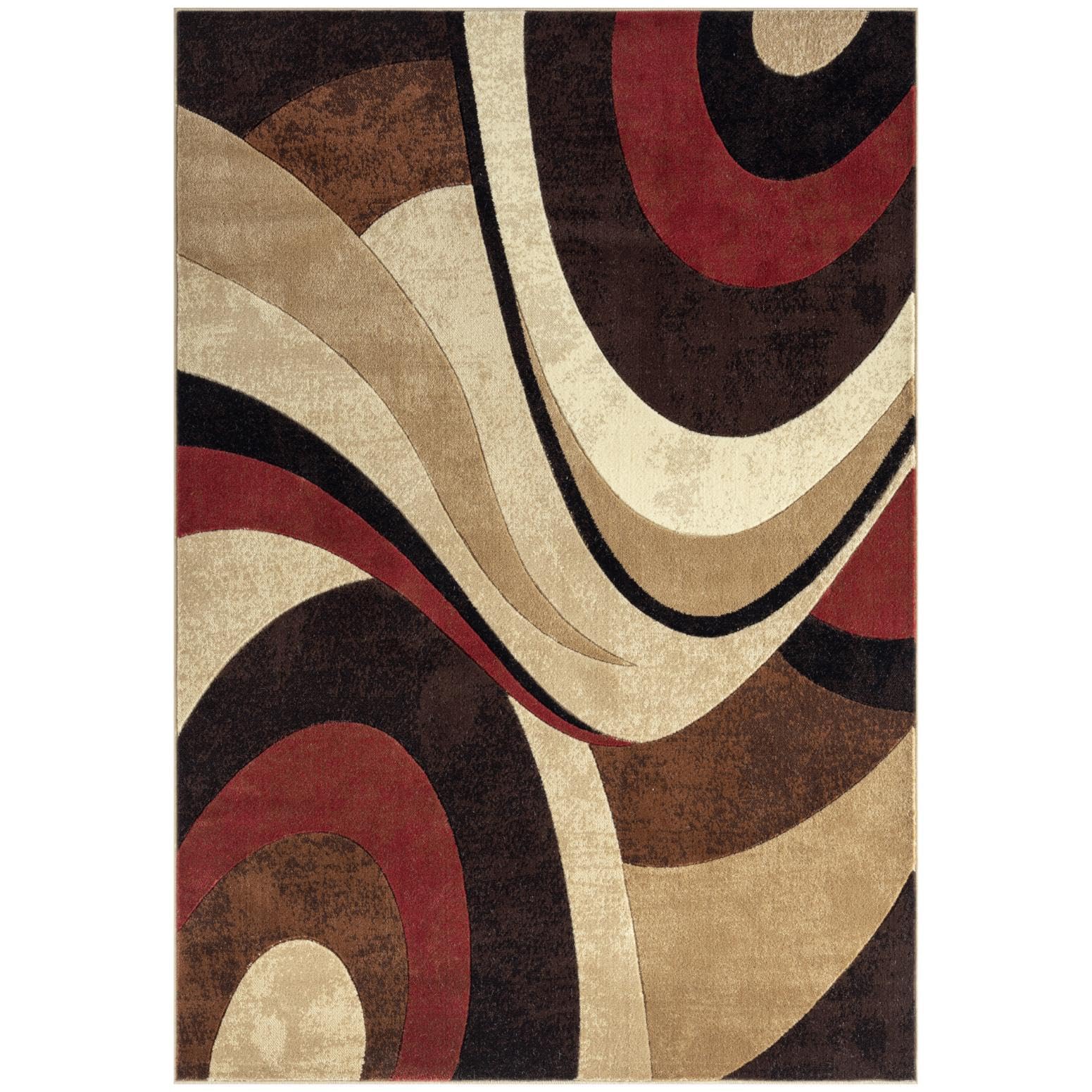 Home DynamixTribeca Slade Contemporary Abstract Area Rug, Brown/Red, 3'11"x5'2"OEKO-TEX STANDARD 100