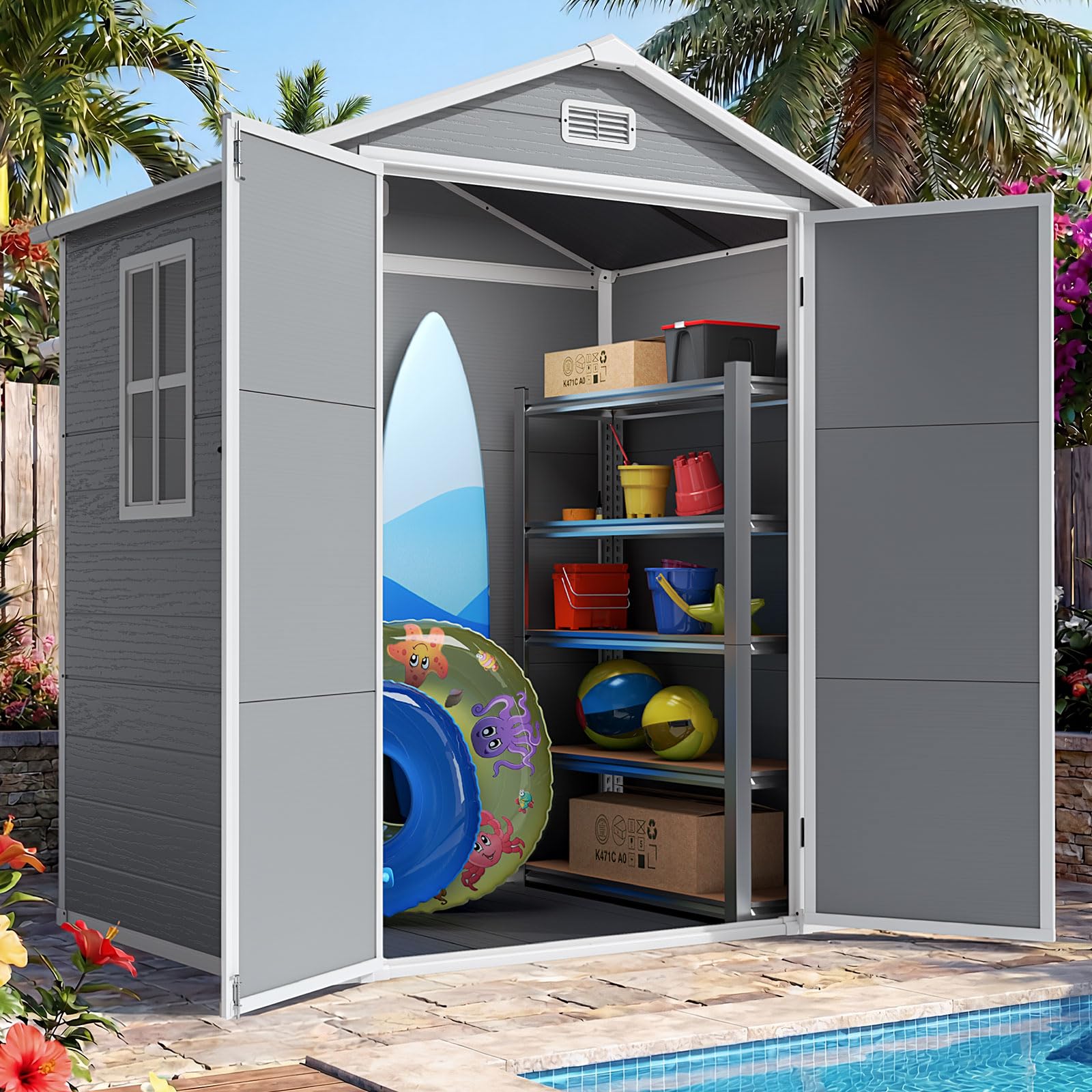 Quictent 6x4FT Resin Storage Shed