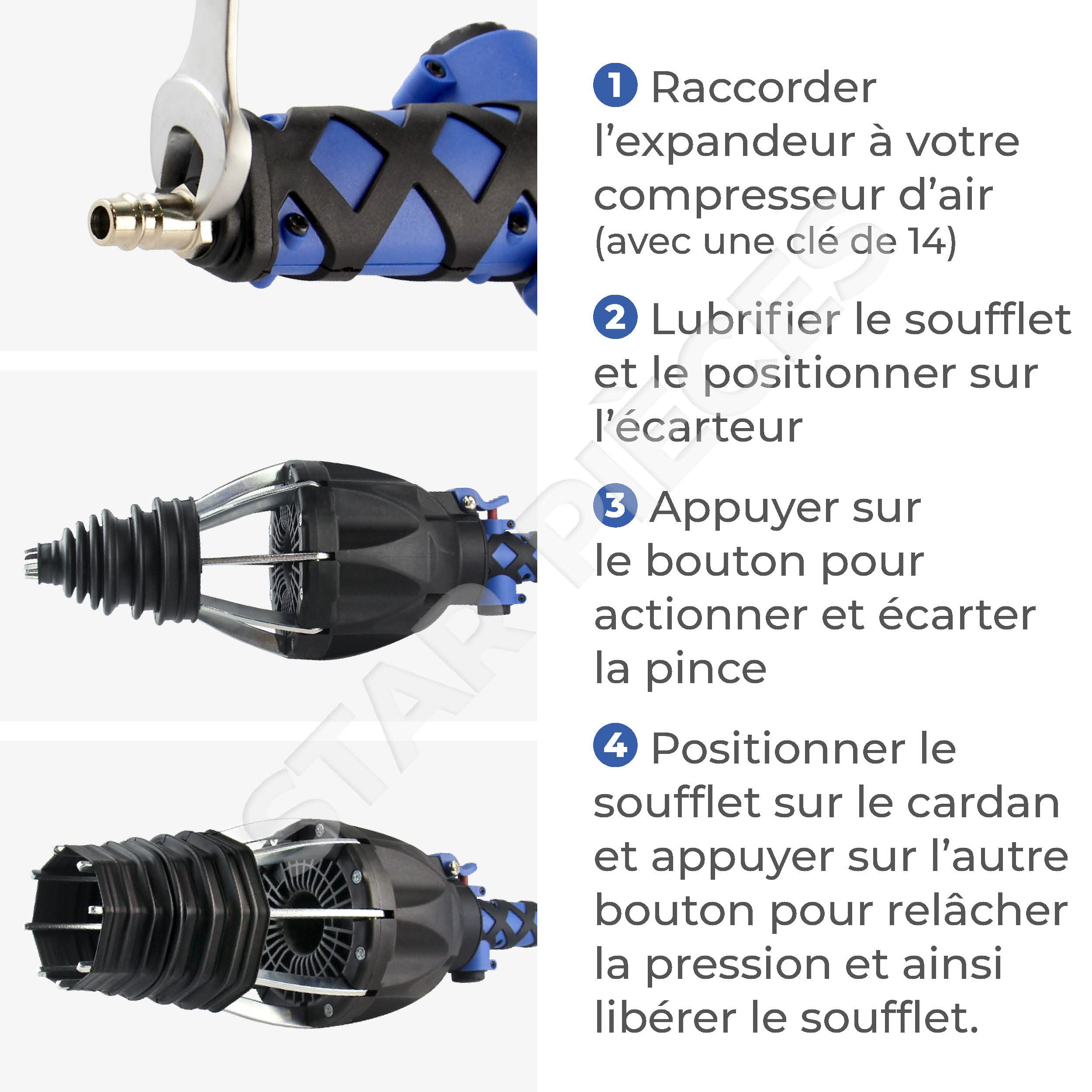 STARKIT PERFORMANCE Expandeur Soufflet de cardan (Universel). Ecarteur Soufflet de cardan | Pince à Soufflet de cardan. Outillage Professionnel PNEUMATIQUE