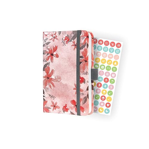 SIGEL J3336 Jolie Weekly diary 2023 - Loose Florals Lilac - 9,5 x 15 cm - hardcover - 174 pages - rose, grey