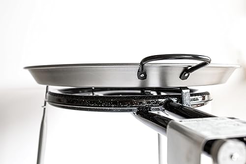 Miniatura 4 de Castevia Juego completo de paella de acero pulido + quemador de gas para paella y soporte - Kit completo de paella para hasta 13 porciones