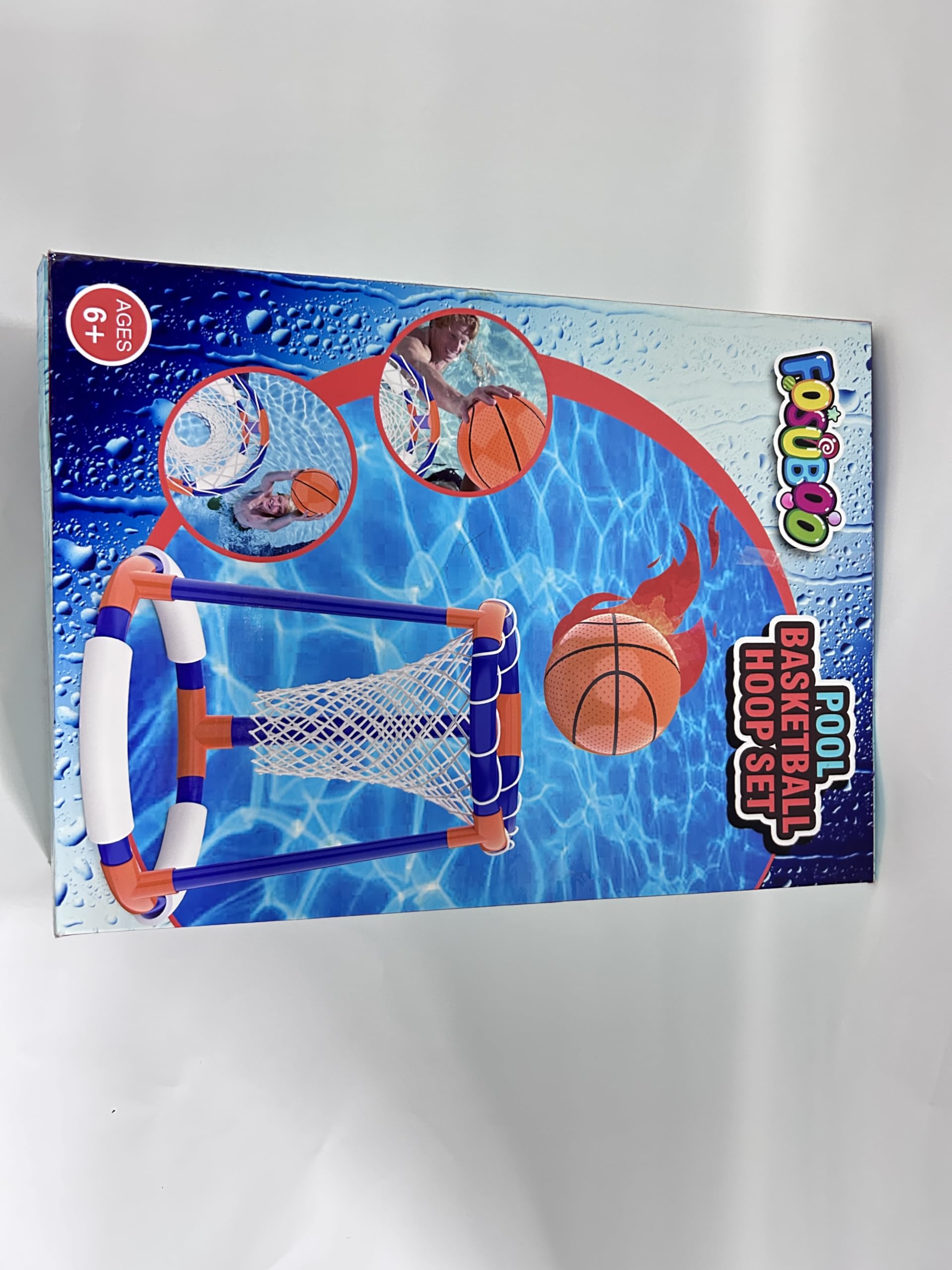FOSUBOO Giocattolo per Piscina per Adulti e Bambini, Giochi d'Acqua, Cestino da Basket, Giocattolo Acquatico, Cestino da Basket, Accessorio per Piscina Divertente (2 Palline per bastket)